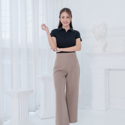 [ไม่มีโลโก้] HPYT DryTech Slim Fit Polo For Her "สีดำ"