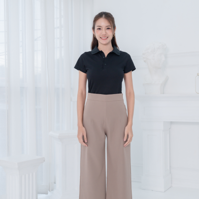 [ไม่มีโลโก้] HPYT DryTech Slim Fit Polo For Her "สีดำ"