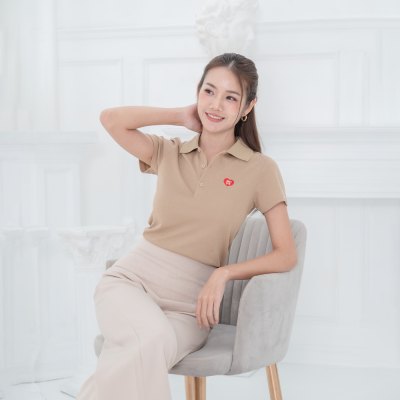 HPYT DryTech Slim Fit Polo For Her "สีลาเต้"