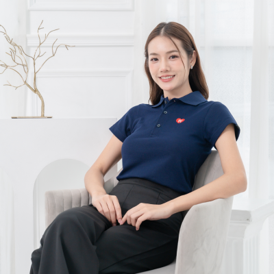 HPYT DryTech Slim Fit Polo For Her "สีกรมท่า"