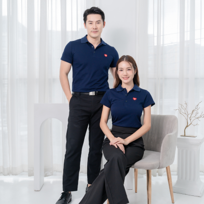 HPYT DryTech Slim Fit Polo For Her "สีกรมท่า"