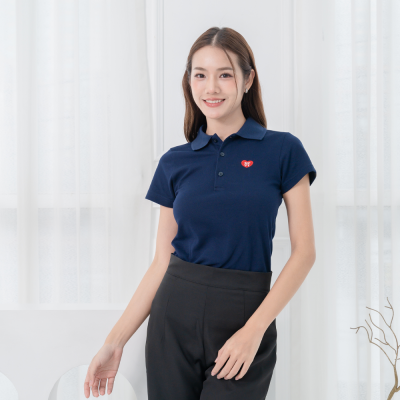 HPYT DryTech Slim Fit Polo For Her "สีกรมท่า"