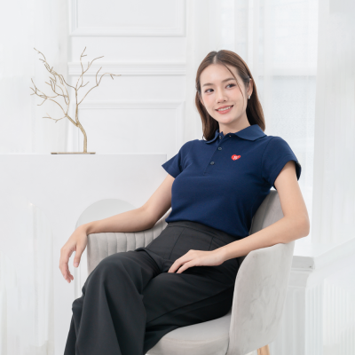 HPYT DryTech Slim Fit Polo For Her "สีกรมท่า"
