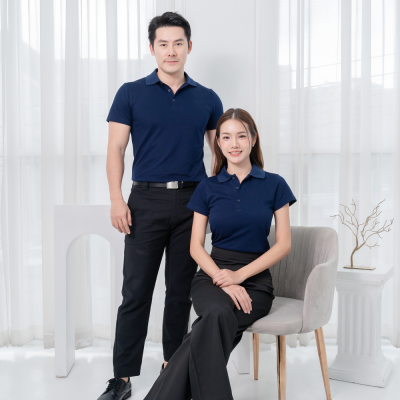 [ไม่มีโลโก้] HPYT DryTech Slim Fit Polo For Her "สีกรมท่า"