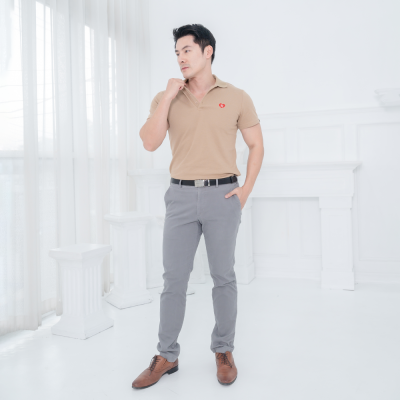 HPYT DryTech Slim Fit Polo For Him "สีลาเต้"