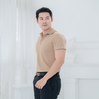 (No Logo) HPYT DryTech Slim Fit Polo For Him - Latte
