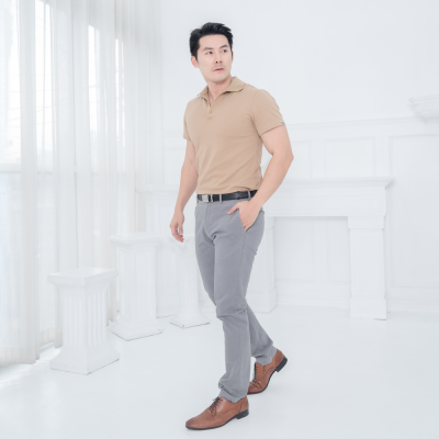 (No Logo) HPYT DryTech Slim Fit Polo For Him - Latte