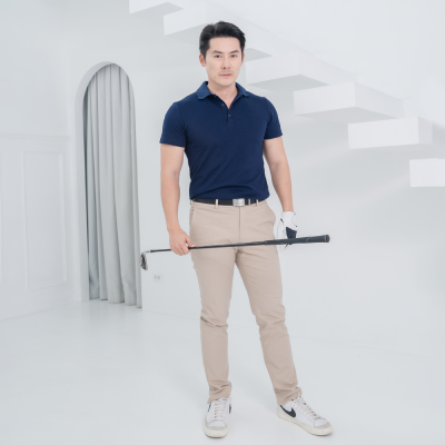 [ไม่มีโลโก้] HPYT DryTech Slim Fit Polo For Him "สีกรมท่า"