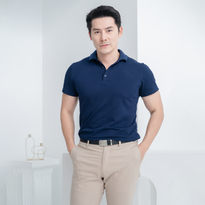 [ไม่มีโลโก้] HPYT DryTech Slim Fit Polo For Him "สีกรมท่า"