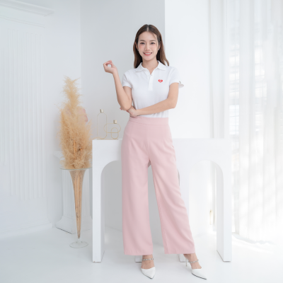 HPYT Easy Pants for her กางเกงขายาวผู้หญิง "สีชมพู"