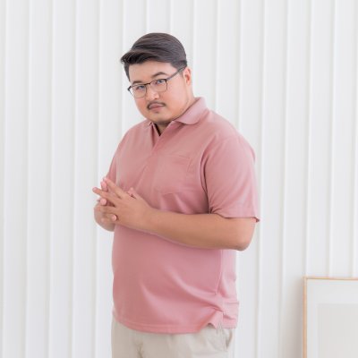 เสื้อโปโล "รุ่นไม่มีกระเป๋า" สีชมพูกุหลาบ เสื้อโปโล "รุ่นไม่มีกระเป๋า" สีชมพูกุหลาบ