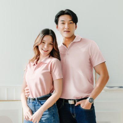 เสื้อโปโล "รุ่นไม่มีกระเป๋า" สีชมพูอ่อน เสื้อโปโล "รุ่นไม่มีกระเป๋า" สีชมพูอ่อน