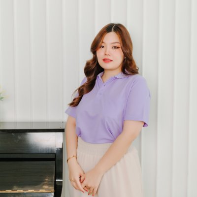 เสื้อโปโล "รุ่นไม่มีกระเป๋า" สีม่วงลาเวนเดอร์ เสื้อโปโล "รุ่นไม่มีกระเป๋า" สีม่วงลาเวนเดอร์