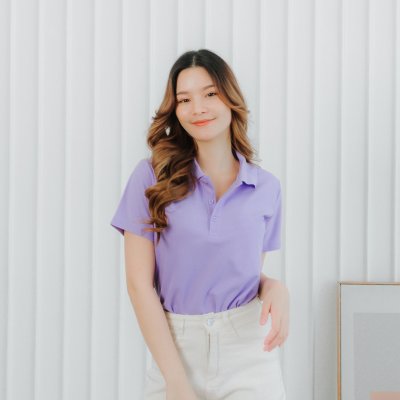 เสื้อโปโล "รุ่นไม่มีกระเป๋า" สีม่วงลาเวนเดอร์ เสื้อโปโล "รุ่นไม่มีกระเป๋า" สีม่วงลาเวนเดอร์
