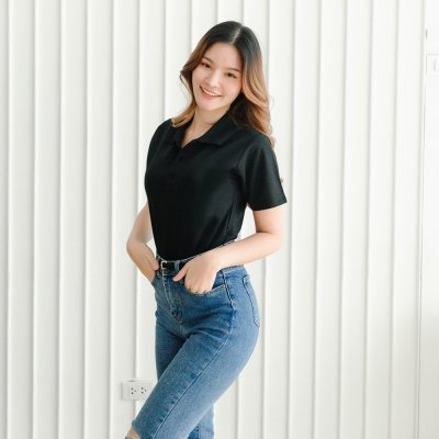 เสื้อโปโล "รุ่นไม่มีกระเป๋า" สีดำ เสื้อโปโล "รุ่นไม่มีกระเป๋า" สีดำ