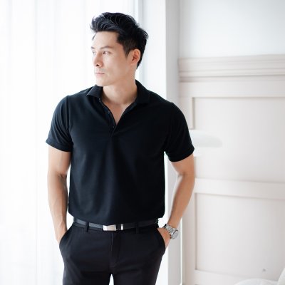 เสื้อโปโล "รุ่นไม่มีกระเป๋า" สีดำ เสื้อโปโล "รุ่นไม่มีกระเป๋า" สีดำ