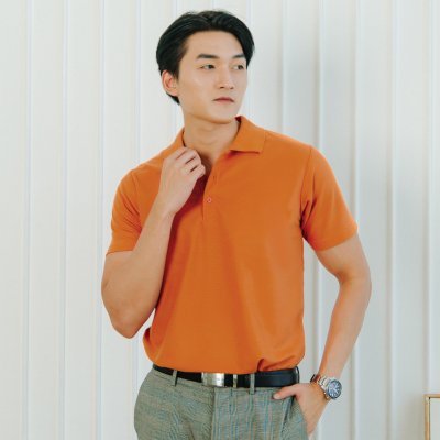 เสื้อโปโล "รุ่นไม่มีกระเป๋า" สีส้มแอปริคอต เสื้อโปโล "รุ่นไม่มีกระเป๋า" สีส้มแอปริคอต