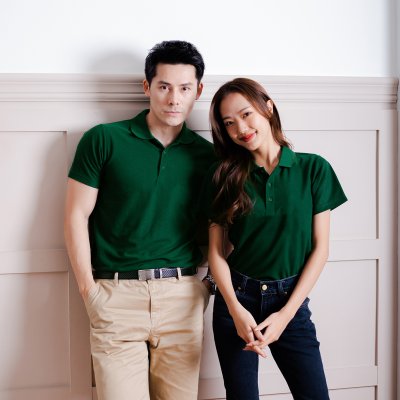 เสื้อโปโล "รุ่นไม่มีกระเป๋า" สีเขียวหัวเป็ด เสื้อโปโล "รุ่นไม่มีกระเป๋า" สีเขียวหัวเป็ด