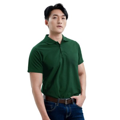 เสื้อโปโล "รุ่นไม่มีกระเป๋า" สีเขียวหัวเป็ด เสื้อโปโล "รุ่นไม่มีกระเป๋า" สีเขียวหัวเป็ด