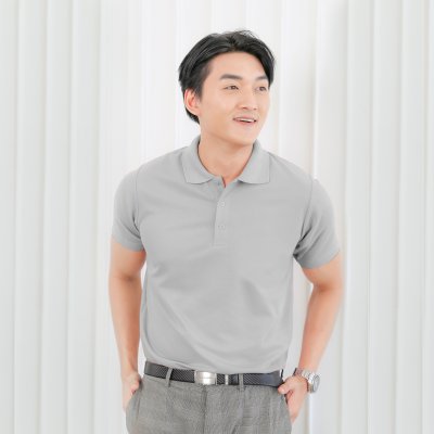 เสื้อโปโล "รุ่นไม่มีกระเป๋า" สีเทาอ่อน เสื้อโปโล "รุ่นไม่มีกระเป๋า" สีเทาอ่อน