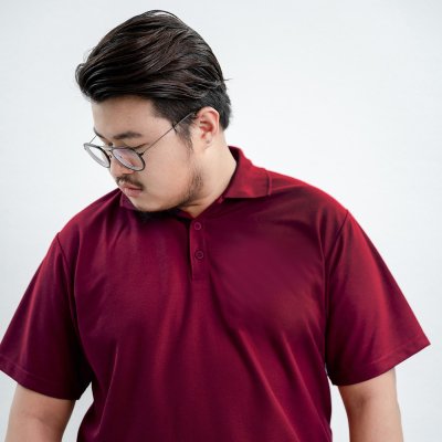 เสื้อโปโล รุ่นไม่มีกระเป๋า สีเลือดหมู
