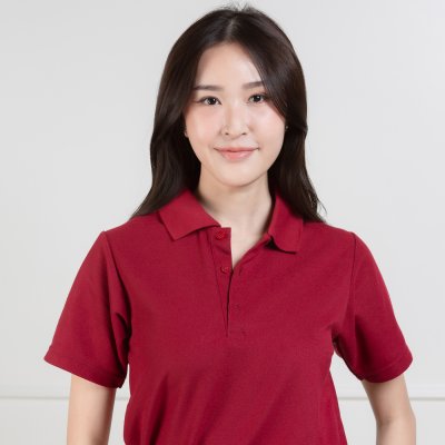 เสื้อโปโล รุ่นไม่มีกระเป๋า สีเลือดหมู