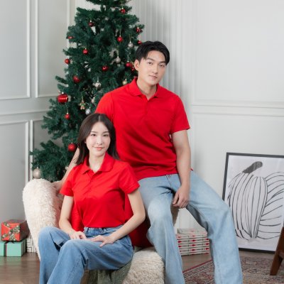 เสื้อโปโล "รุ่นไม่มีกระเป๋า" สีแดง เสื้อโปโล "รุ่นไม่มีกระเป๋า" สีแดง