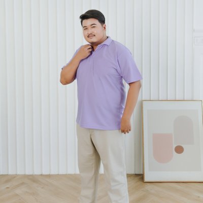 Plus Size Polo Shirt (No Pocket) - Lavender