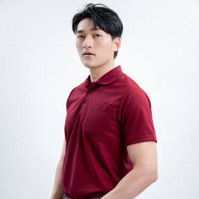 เสื้อโปโล "รุ่นมีกระเป๋า" สีเลือดหมู เสื้อโปโล "รุ่นมีกระเป๋า" สีเลือดหมู