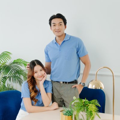 เสื้อโปโล รุ่นมีกระเป๋า สีฟ้าเฟรนซ์บลู