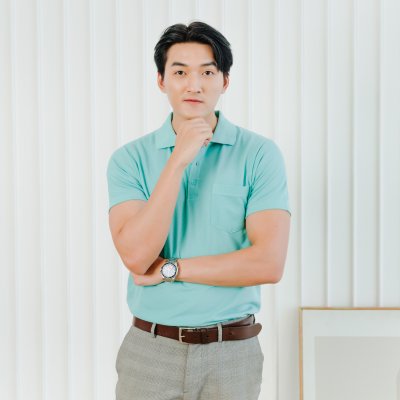 เสื้อโปโล รุ่นมีกระเป๋า สีเขียวมิ้นท์