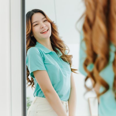 เสื้อโปโล รุ่นมีกระเป๋า สีเขียวมิ้นท์