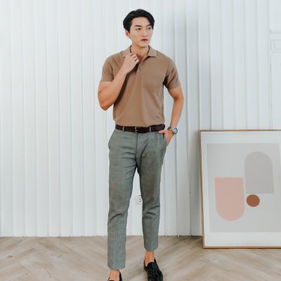 เสื้อโปโล รุ่นมีกระเป๋า สีม็อคค่า