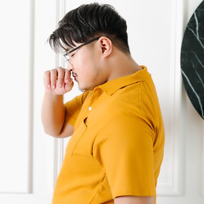 เสื้อโปโล รุ่นมีกระเป๋า สีเหลืองมัสตาร์ด