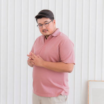 Plus Size Polo Shirt (No Pocket) - Rose Pink