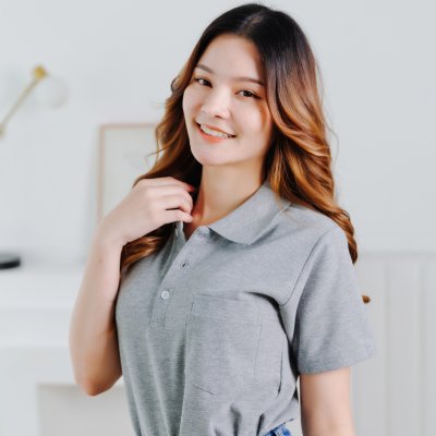 เสื้อโปโล "รุ่นมีกระเป๋า" สีเทาท็อปดราย เสื้อโปโล "รุ่นมีกระเป๋า" สีเทาท็อปดราย