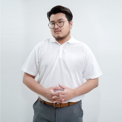Plus Size Polo Shirt (No Pocket) - White