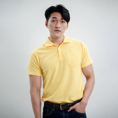 เสื้อโปโล รุ่นมีกระเป๋า สีเหลืองวันพ่อ