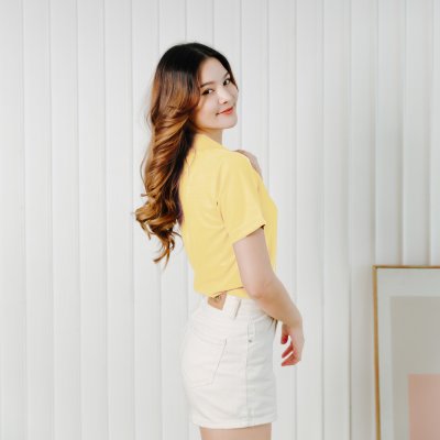เสื้อโปโล รุ่นมีกระเป๋า สีเหลืองวันพ่อ
