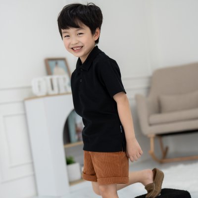 เสื้อโปโลเด็ก สไตล์มินิมอล สีดำ เสื้อโปโลเด็ก สไตล์มินิมอล สีดำ