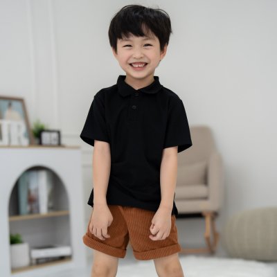 เสื้อโปโลเด็ก สไตล์มินิมอล สีดำ เสื้อโปโลเด็ก สไตล์มินิมอล สีดำ