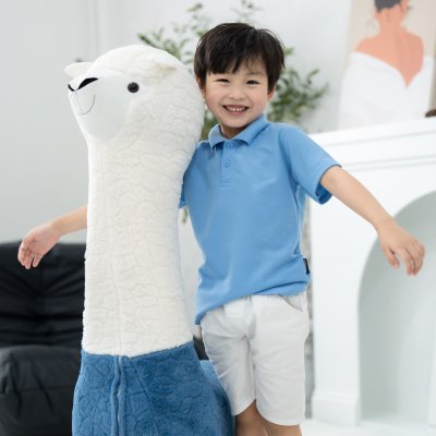 เสื้อโปโลเด็ก สไตล์มินิมอล สีฟ้าเฟรนช์บลู