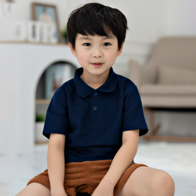 เสื้อโปโลเด็ก สไตล์มินิมอล สีกรมท่า