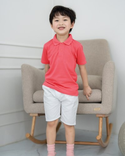 เสื้อโปโลเด็ก สไตล์มินิมอล สีพั้นช์