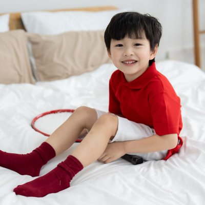 เสื้อโปโลเด็ก สไตล์มินิมอล สีแดง เสื้อโปโลเด็ก สไตล์มินิมอล สีแดง