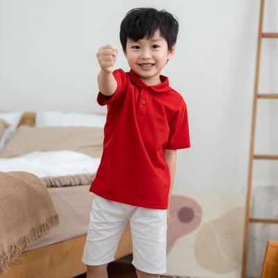 เสื้อโปโลเด็ก สไตล์มินิมอล สีแดง เสื้อโปโลเด็ก สไตล์มินิมอล สีแดง