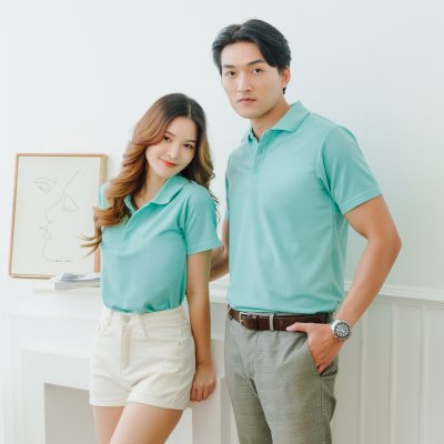เสื้อโปโล "รุ่นไม่มีกระเป๋า" สีเขียวมิ้นท์ เสื้อโปโล "รุ่นไม่มีกระเป๋า" สีเขียวมิ้นท์