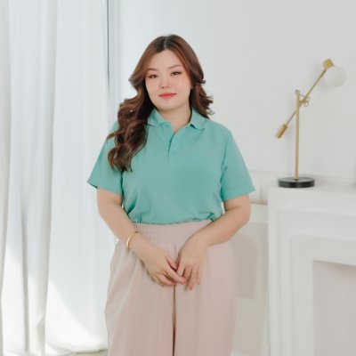 เสื้อโปโล "รุ่นไม่มีกระเป๋า" สีเขียวมิ้นท์ เสื้อโปโล "รุ่นไม่มีกระเป๋า" สีเขียวมิ้นท์