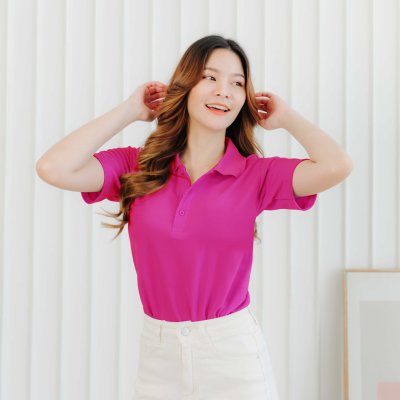 เสื้อโปโล "รุ่นไม่มีกระเป๋า" สีบานเย็น เสื้อโปโล "รุ่นไม่มีกระเป๋า" สีบานเย็น
