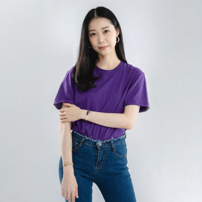 HAPPY TEE Unisex Crew Neck T-Shirt - Purple